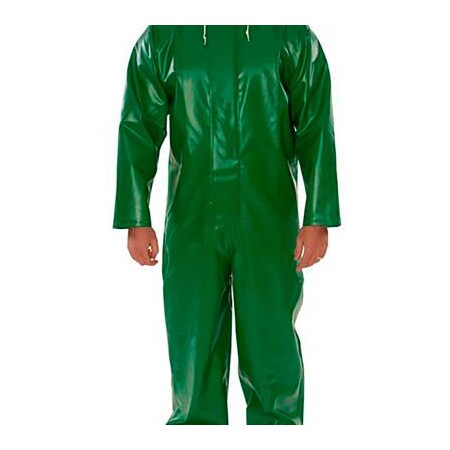 Tingley Safetyflex Coverall, Green, Specialty PVC on 150D Polyester, 5XL V41108.5X